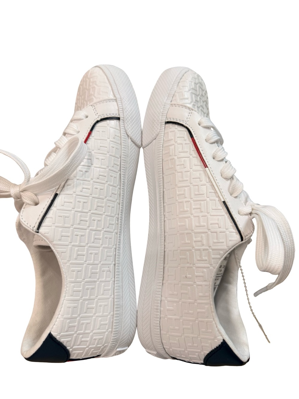 Tommy Hilfiger Women’s White TH Monogram Lace-Up Sneakers Size 7 New